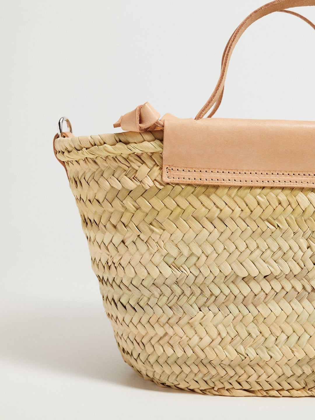 Basket Weave Handcrafted Bag with Sling Strap MANGO Beige