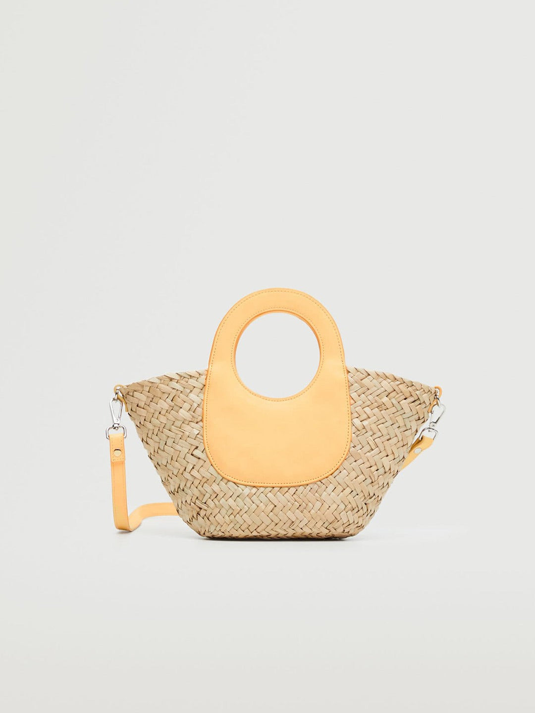 3092df1b-0f26-4db4-9128-6cf0f837a3701658384483703-MANGO-Yellow--Beige-Basketweave-Handheld-Bag-918165838448342-2 Yellow & Beige