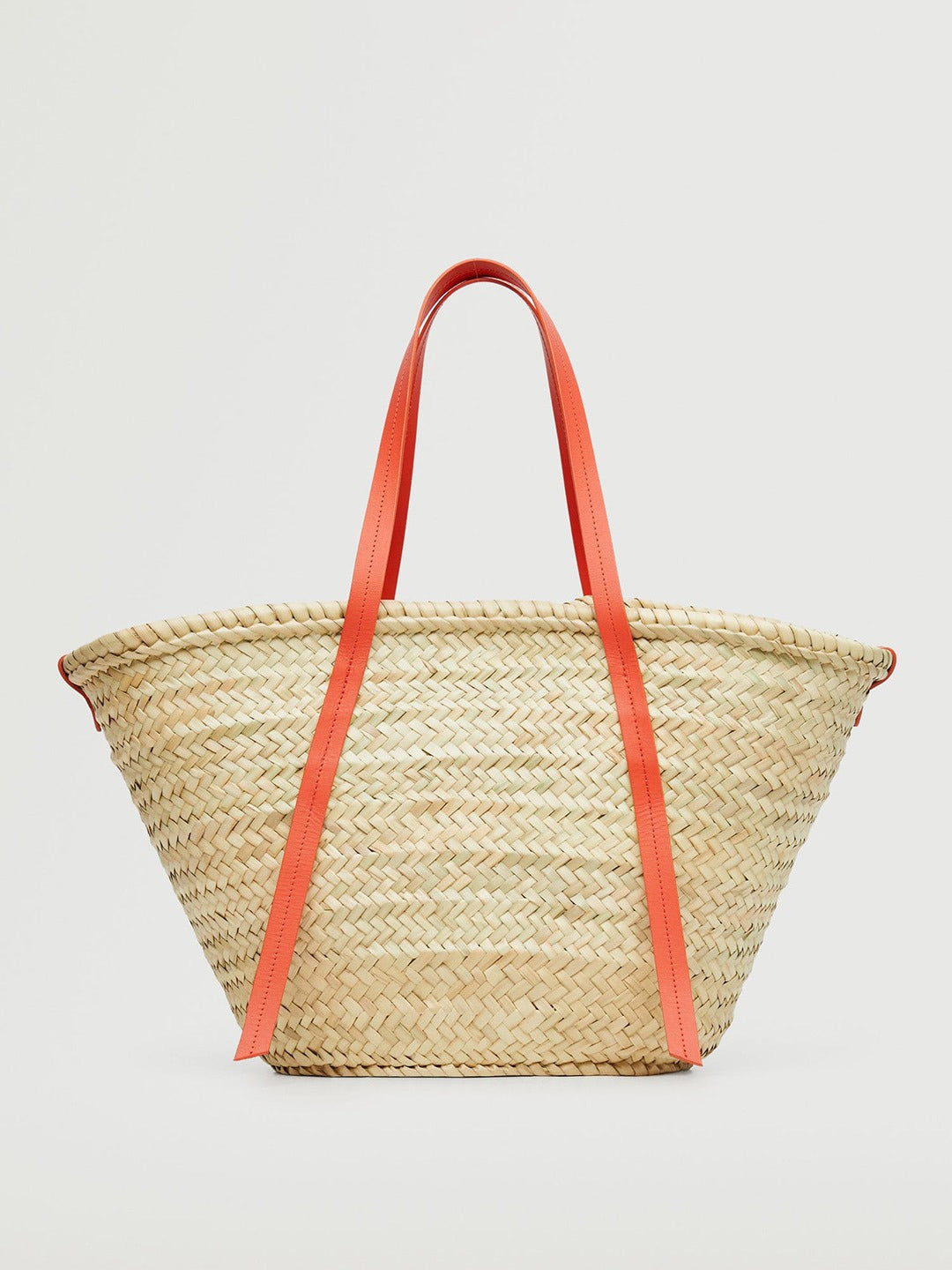 Basketweave Bucket Shoulder Bag MANGO Orange