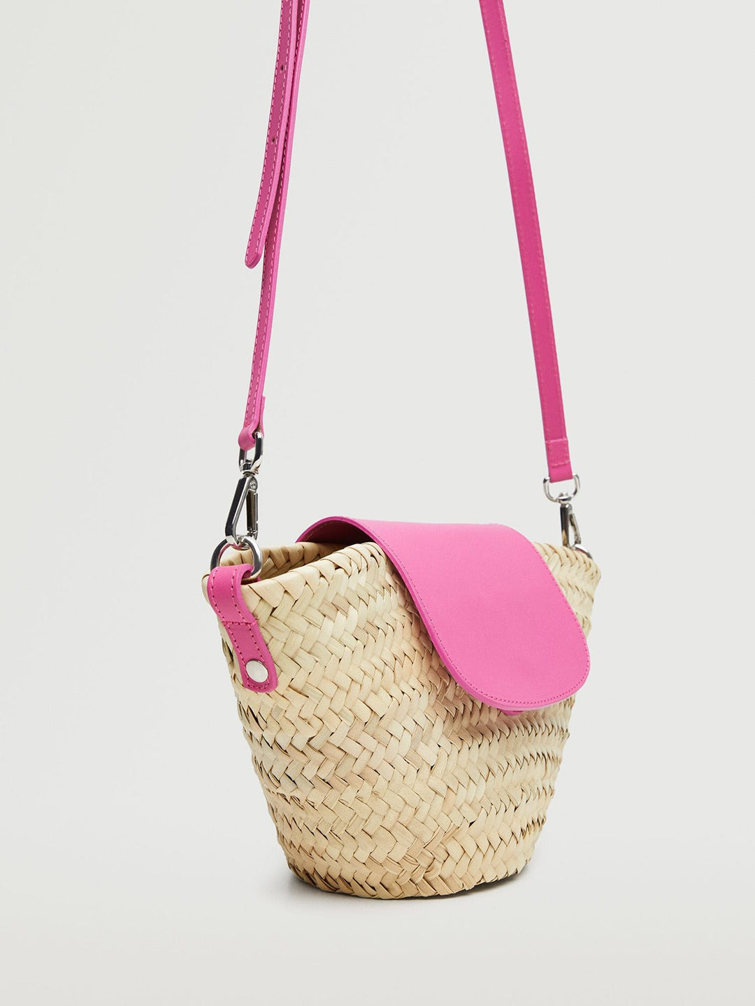 Basket Weave Textured Sling Bag MANGO Pink