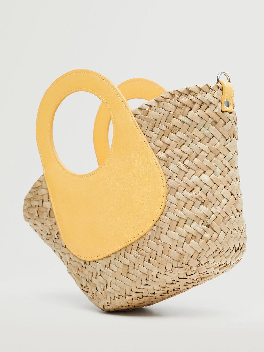 ac4e2032-7e83-4684-8093-dbd07d4376d31658384483680-MANGO-Yellow--Beige-Basketweave-Handheld-Bag-918165838448342-4 Yellow & Beige