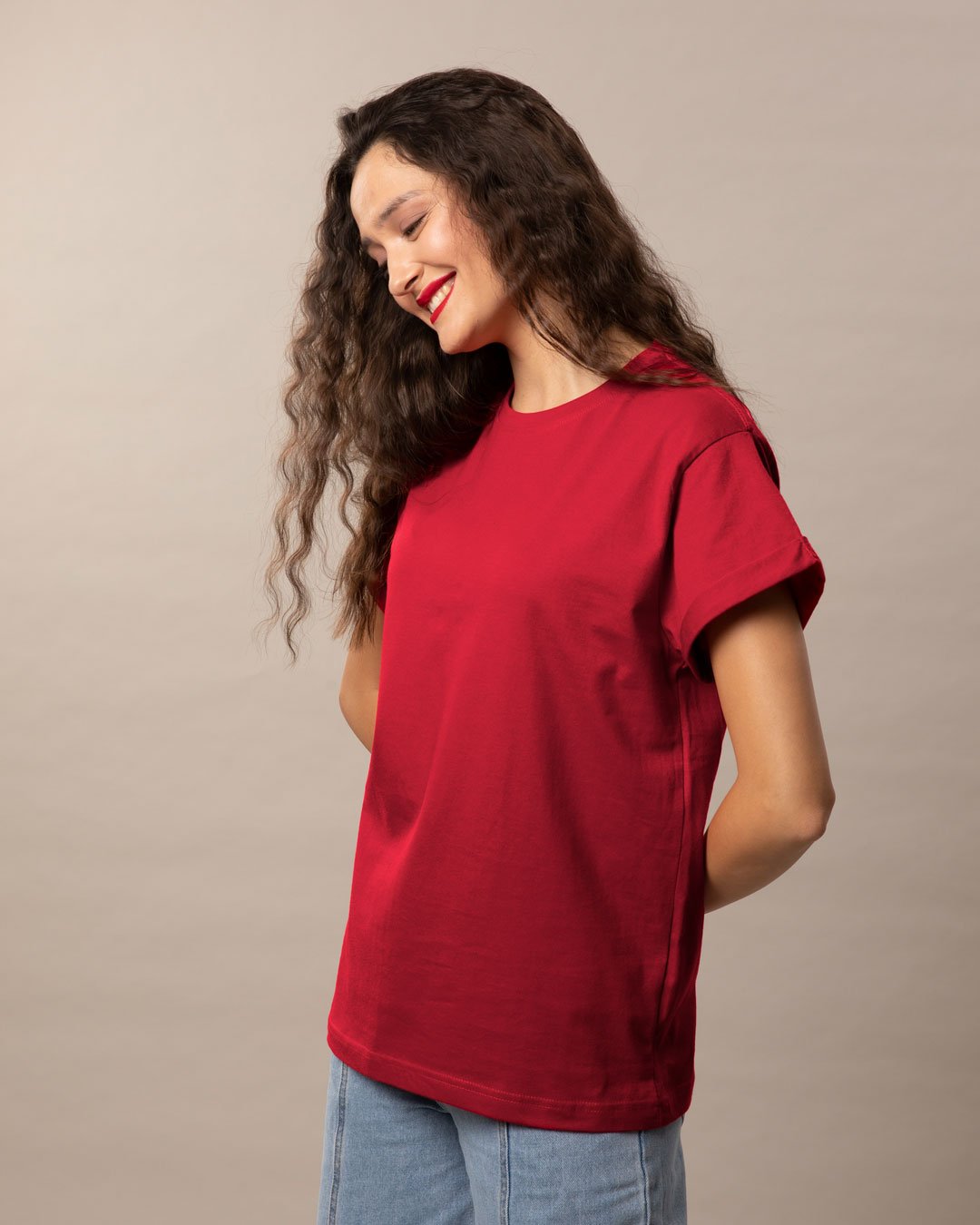 100% Cotton Blank T-shirts StarApps for her Strong Red