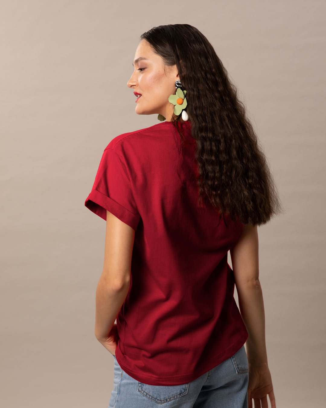 100% Cotton Blank T-shirts StarApps for her Strong Red