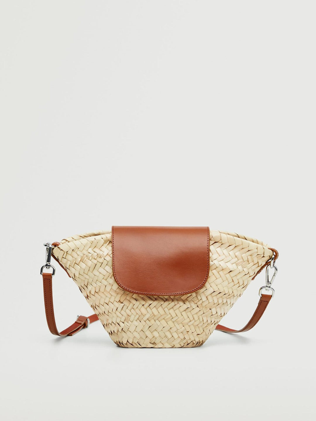 Basket Weave Textured Sling Bag MANGO Brown