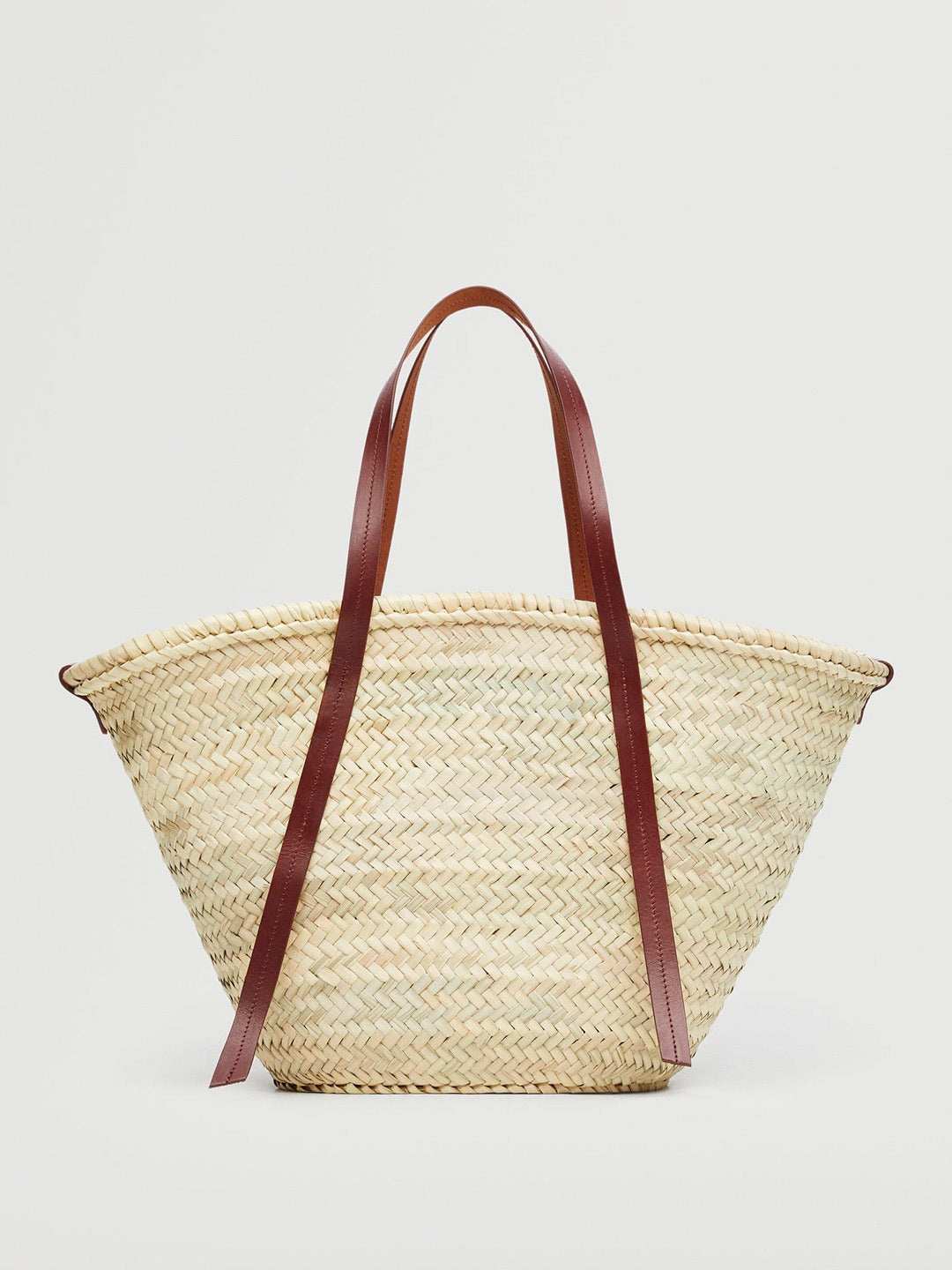 Basketweave Bucket Shoulder Bag MANGO Brown