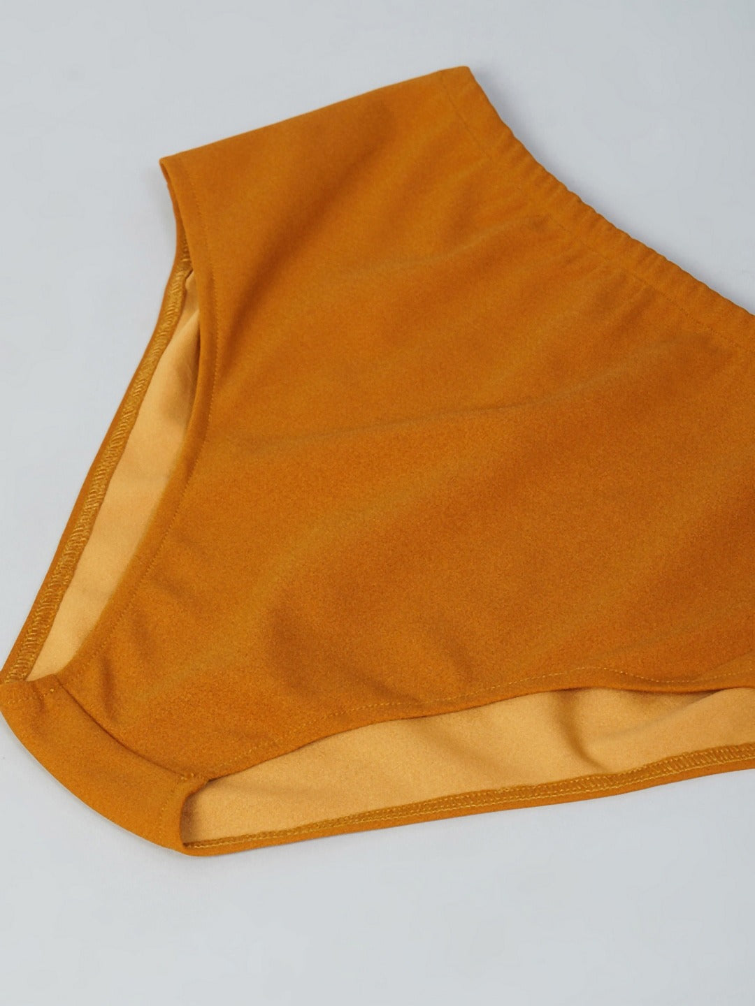 Women Mustard Yellow Solid 2-Piece Swimwear Athena