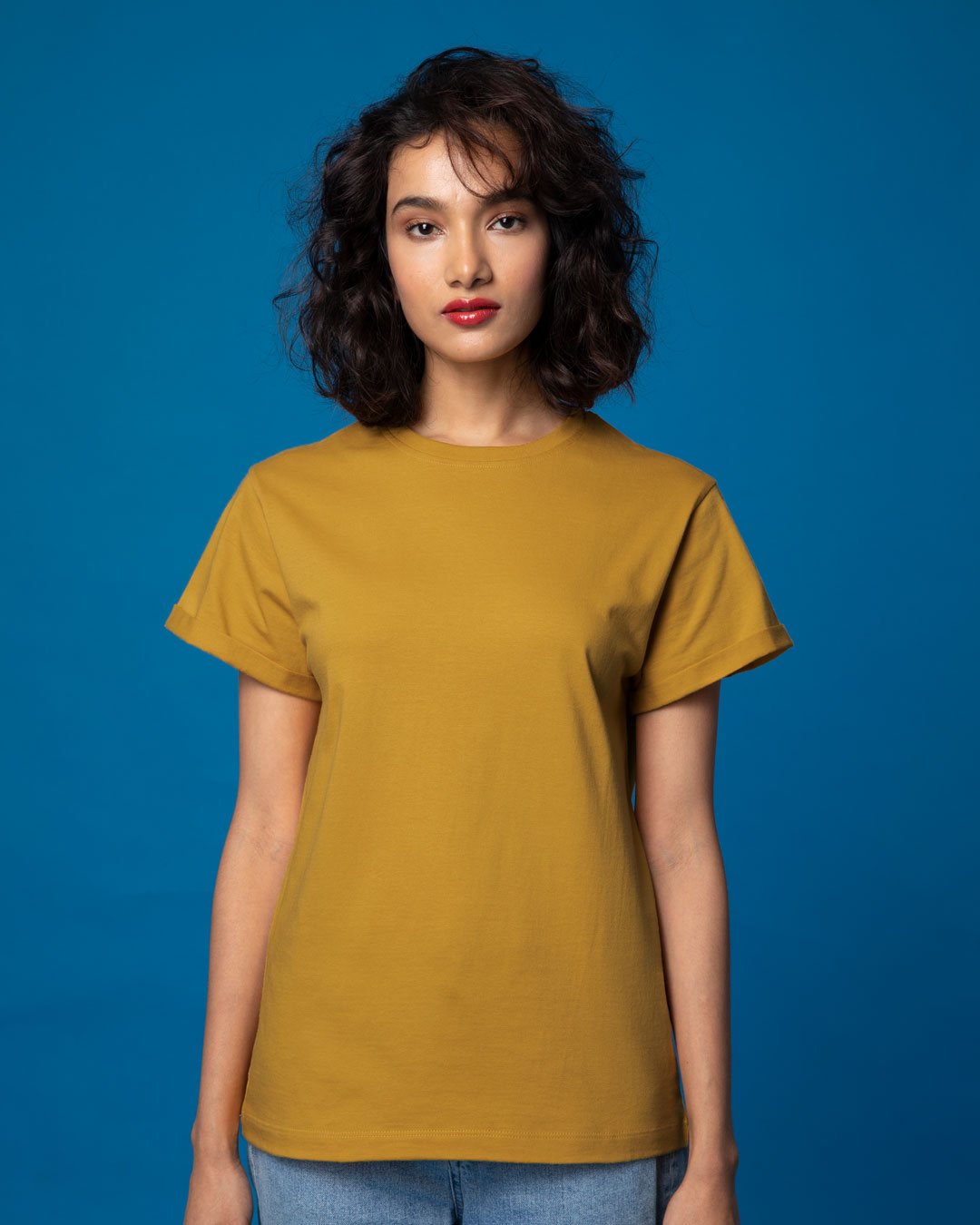100% Cotton Blank T-shirts StarApps for her Mustard Yellow