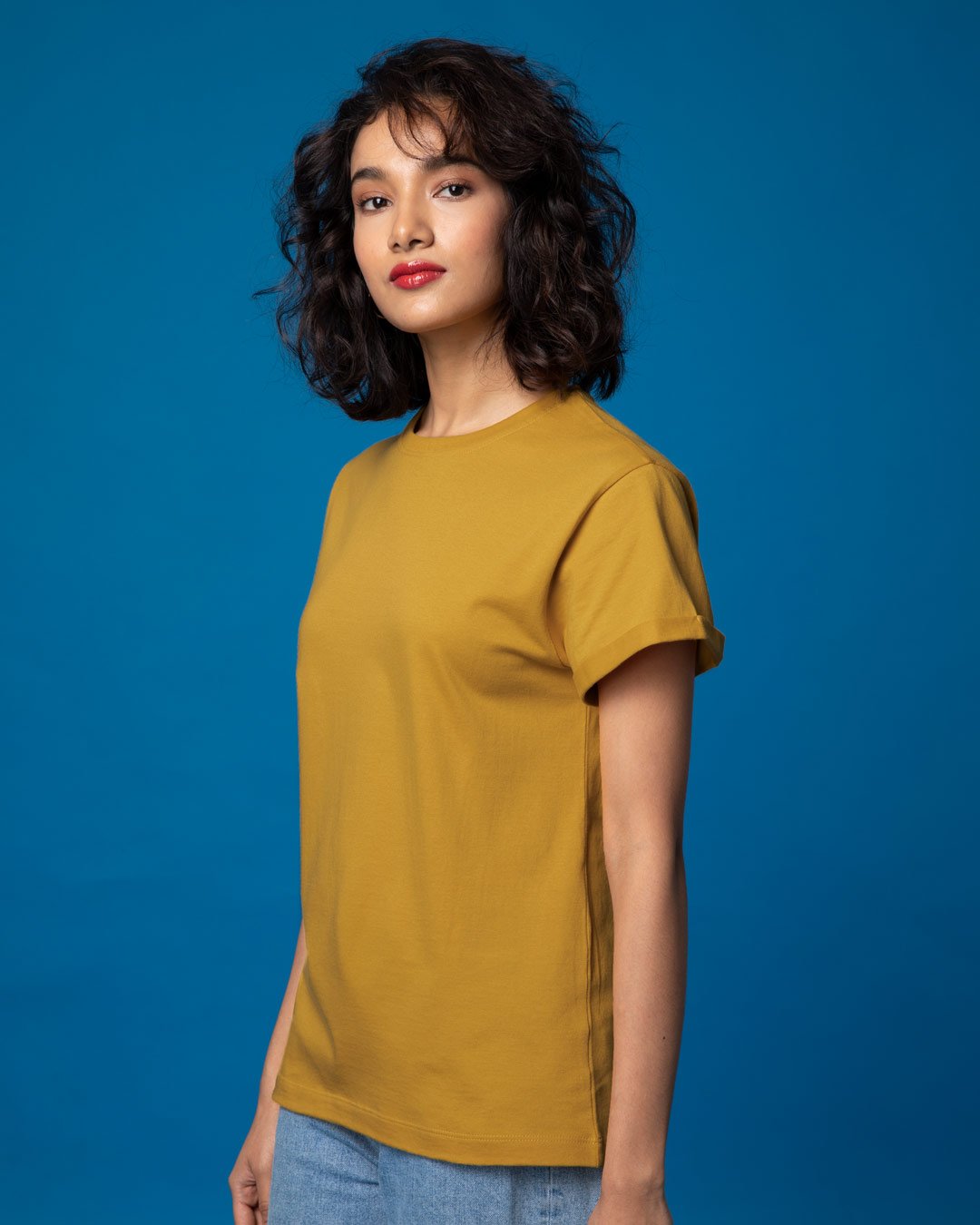 100% Cotton Blank T-shirts StarApps for her Mustard Yellow