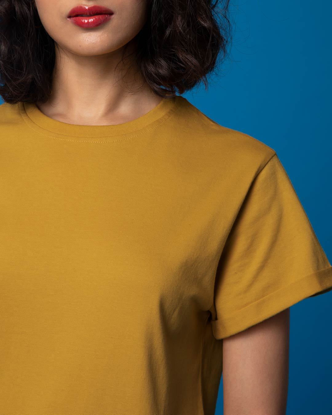 100% Cotton Blank T-shirts StarApps for her Mustard Yellow