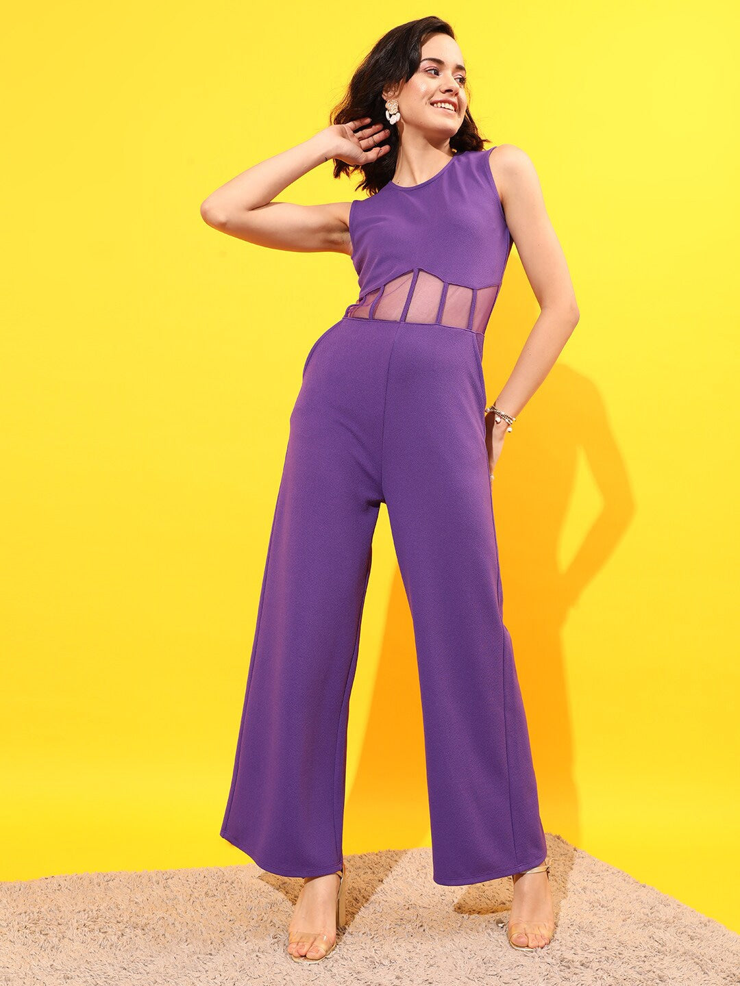 Round Neck Basic Corset Jumpsuit