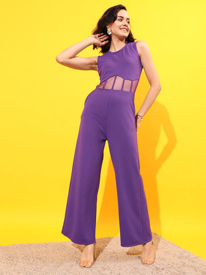 Round Neck Basic Corset Jumpsuit