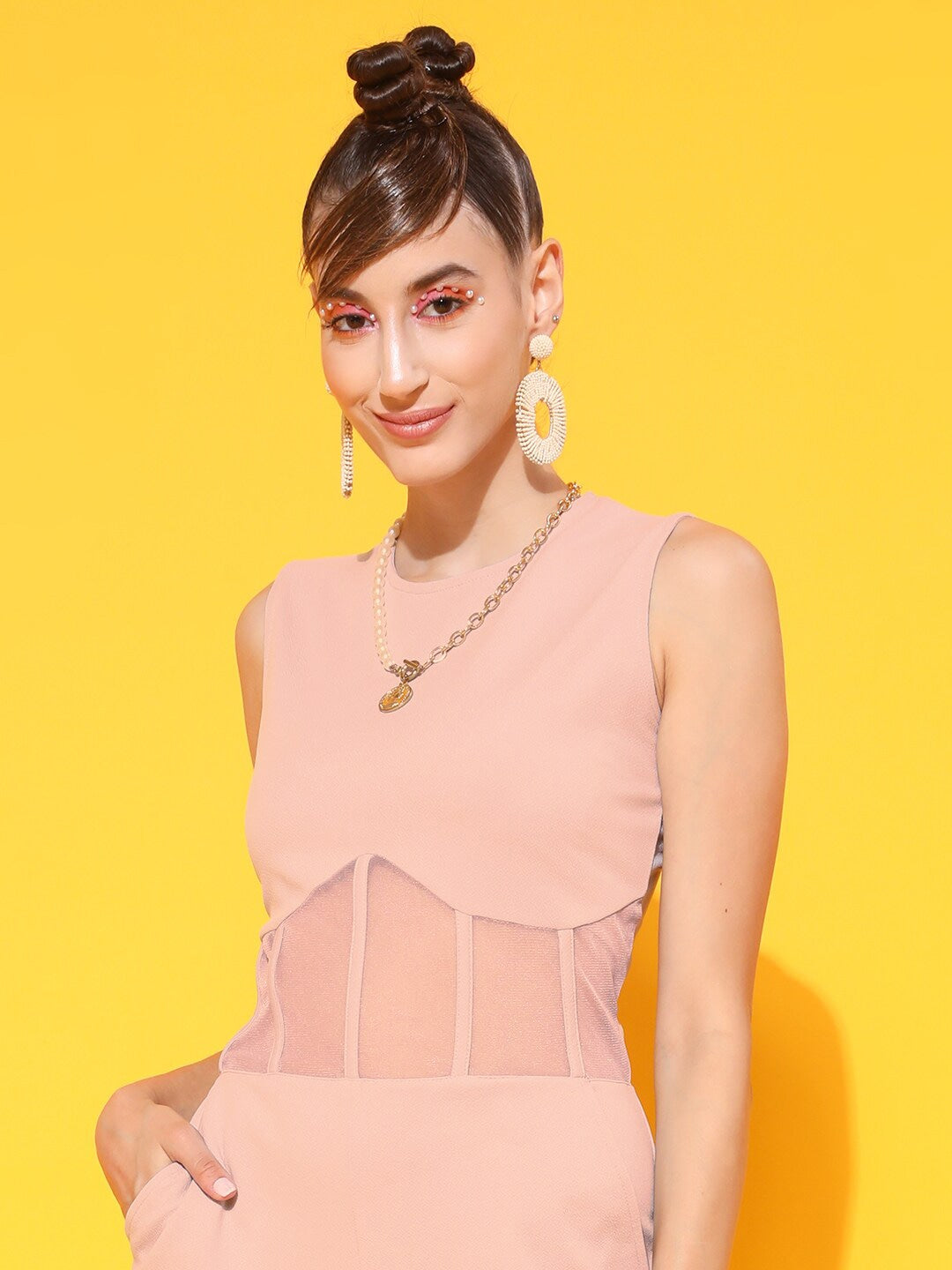 Round Neck Basic Corset Jumpsuit