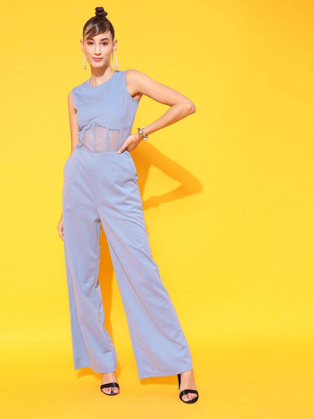 Round Neck Basic Corset Jumpsuit