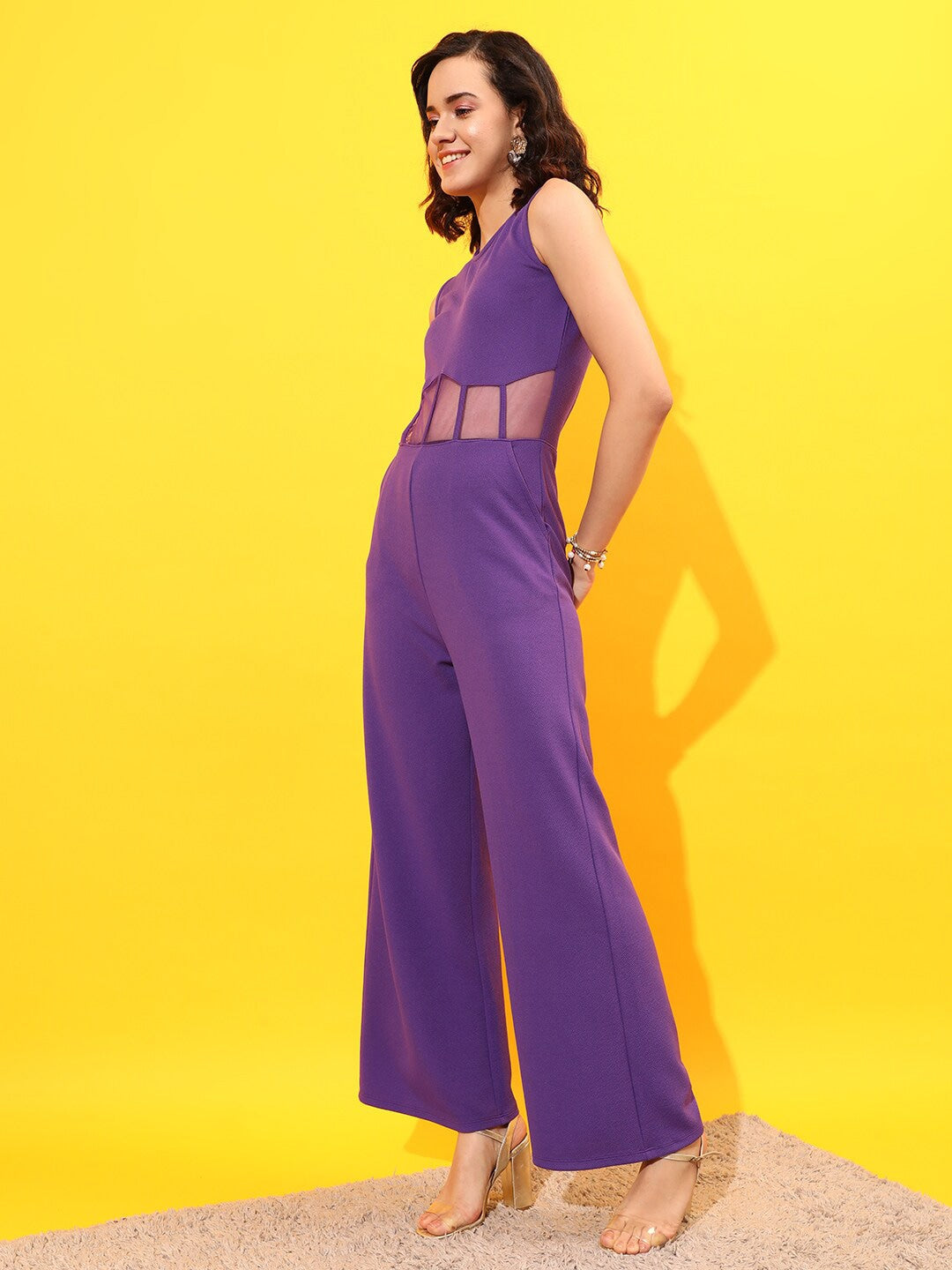 Round Neck Basic Corset Jumpsuit