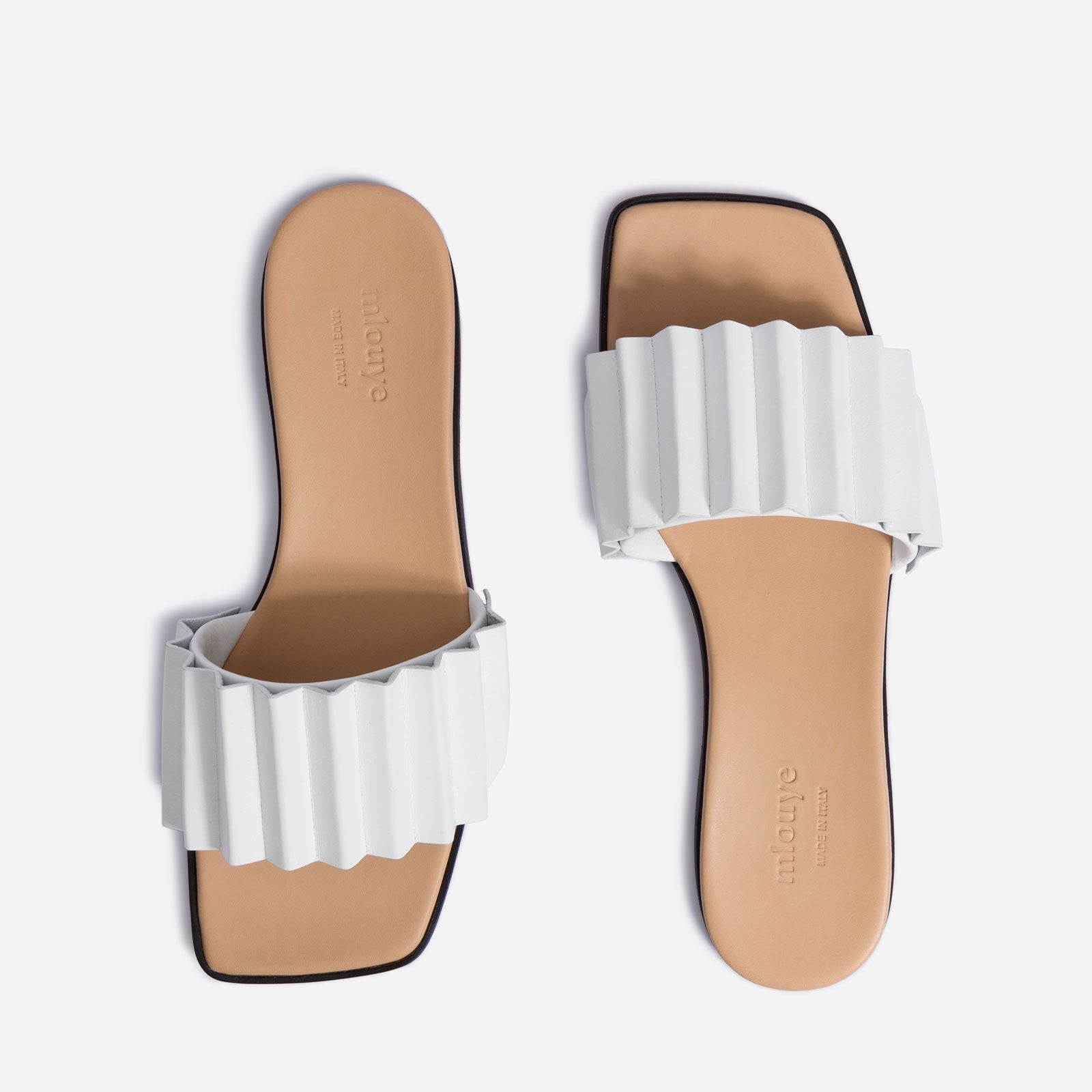 Louise Slide Sandal Mlouye White