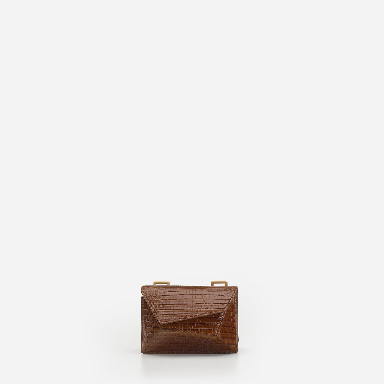 Naomi Mini Wallet Mlouye Lizard Effect Brown