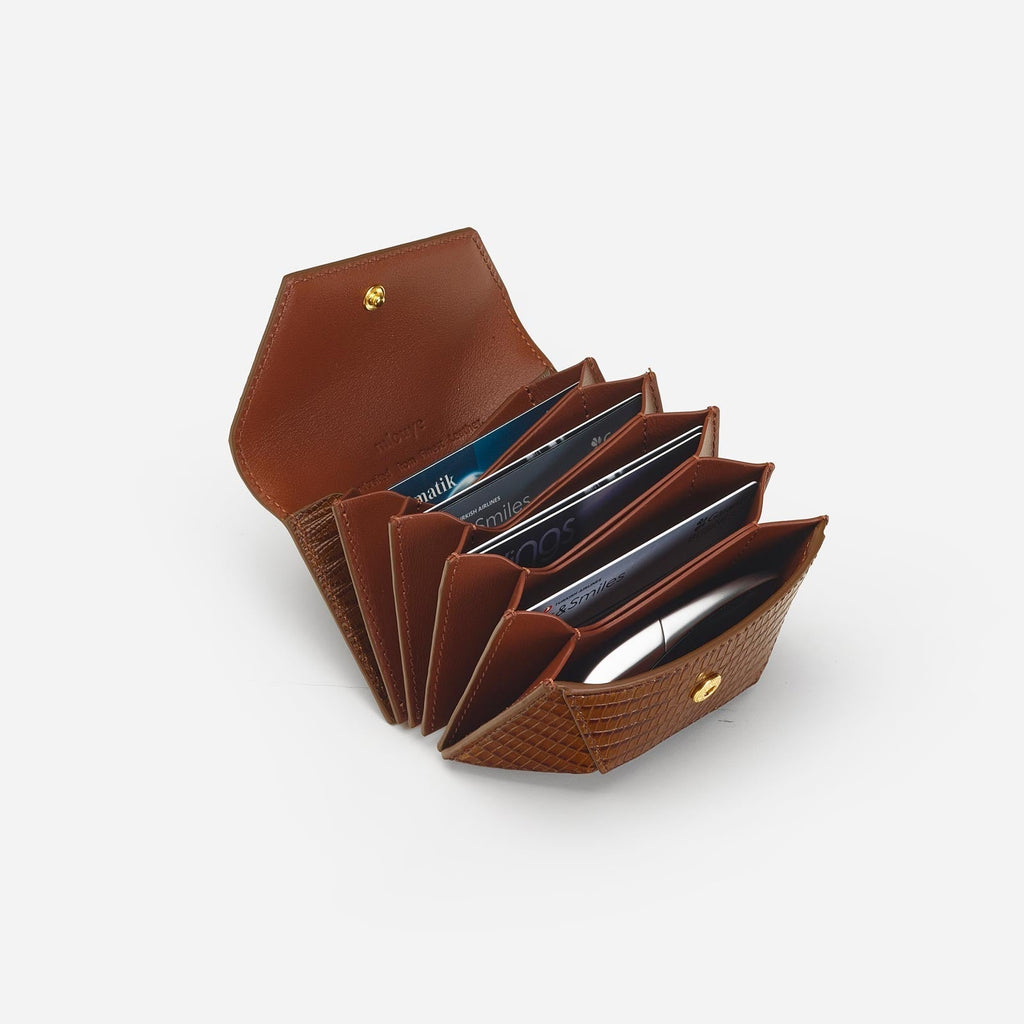 Naomi Mini Wallet Mlouye Lizard Effect Brown