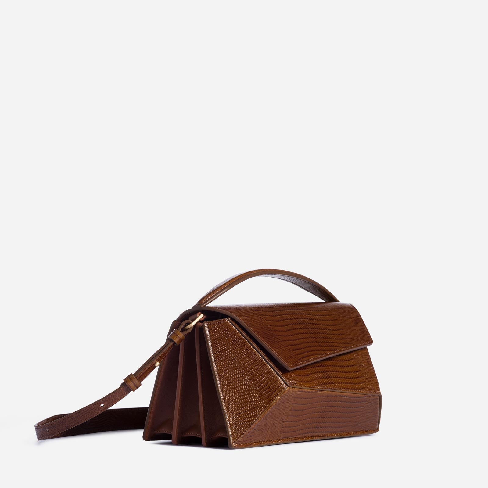Small Naomi Mlouye Lizard Effect Brown